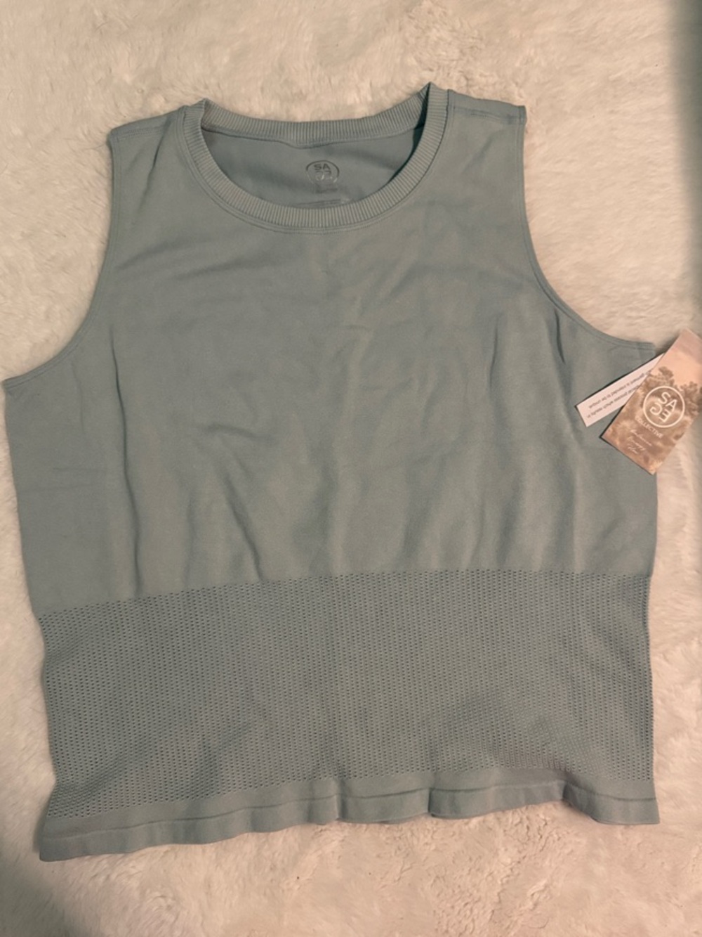 Light Blue Sleeveless Knit Tank Top